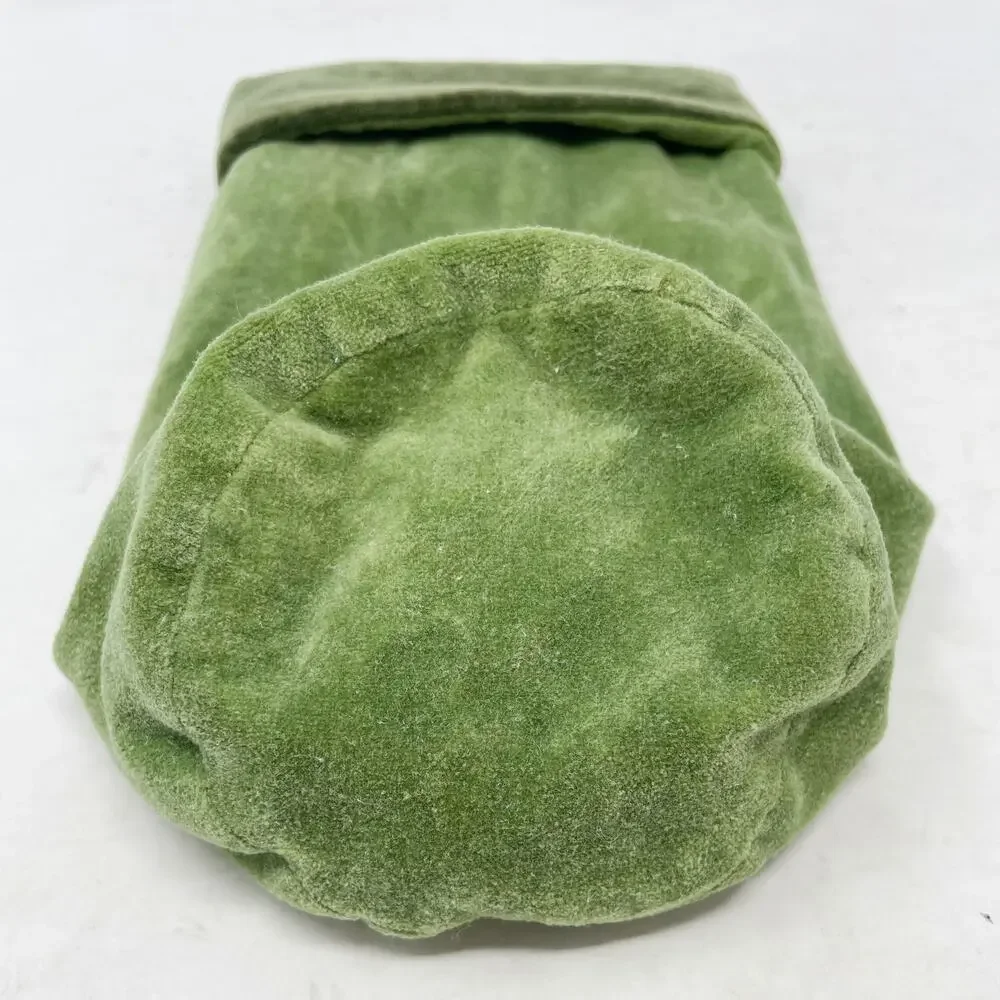 Pottery Barn Green Velvet Fabric Wine Bottle Holder Hostess Gift